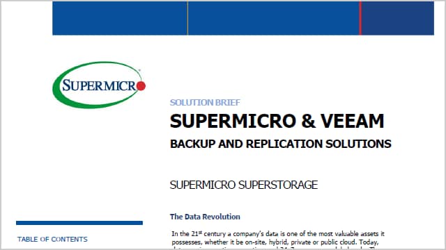 ソリューション概要 -Supermicro &Veeam