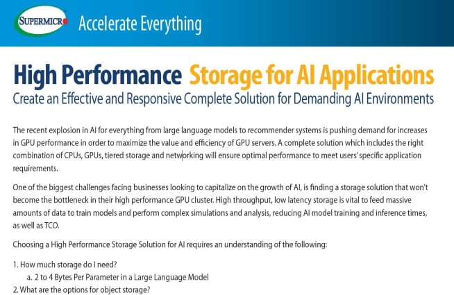 Thumbnail: Datasheet – High Performance Storage for AI Applications 