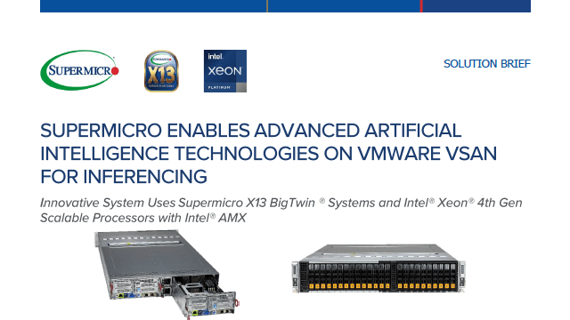 Thumbnail: Solution Brief – Supermicro Enables Advanced Artificial Intelligence Technologies on VMware vSAN for Inferencing