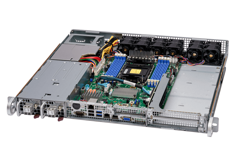 Supermicro 1U Short-Depth Edge Server mit Front I/O