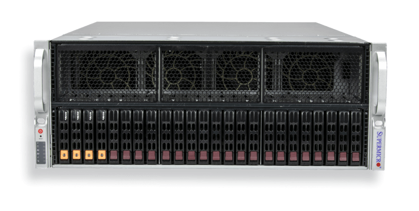 Supermicro 4U NVIDIA H100 GPU system (front view)