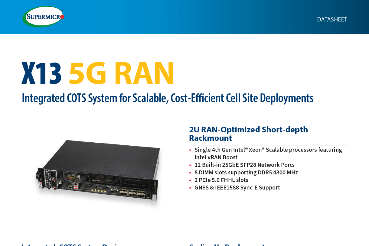 サムネイルデータシート - X13 5G RAN データシート