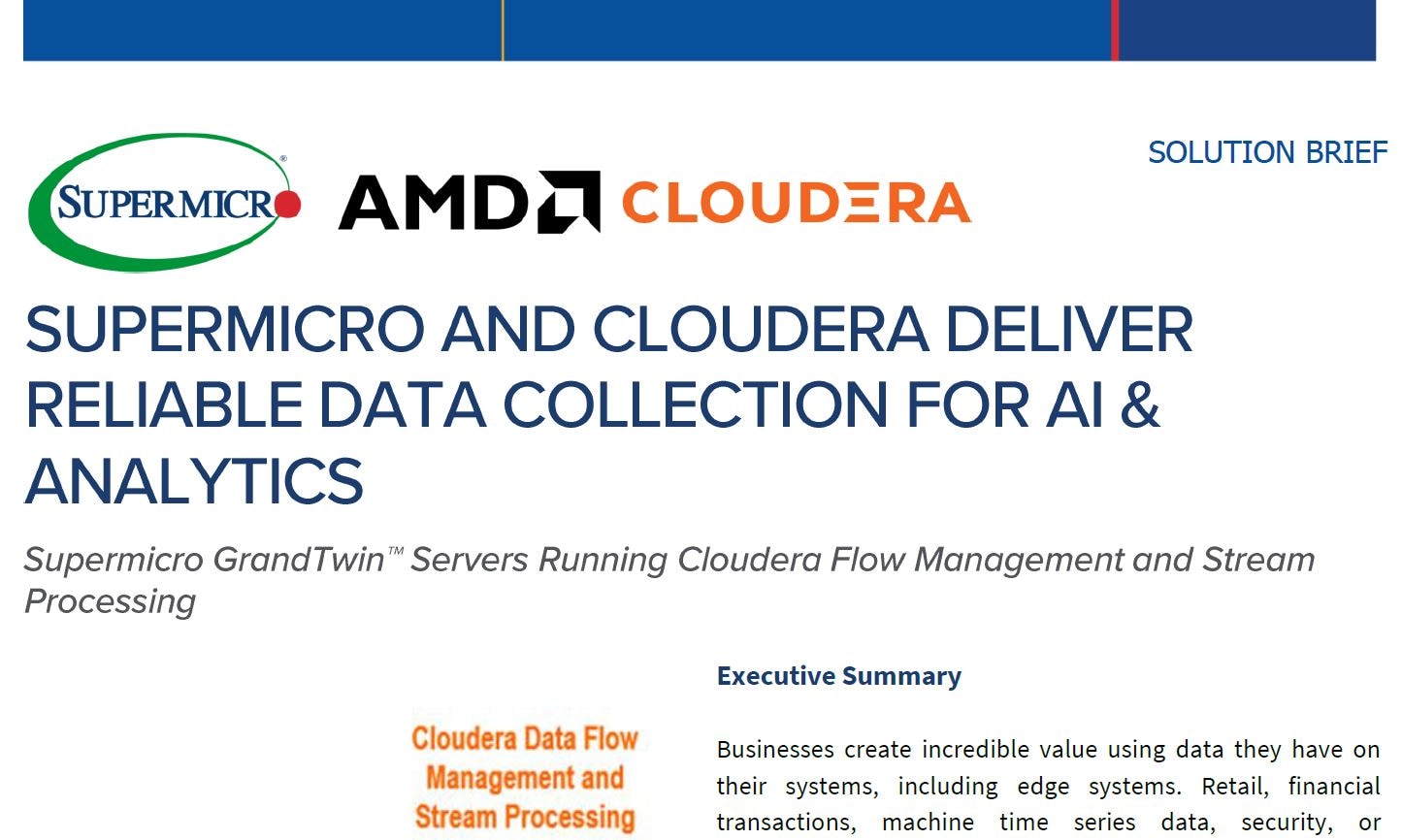 Thumbnail: Solution Brief – Supermicro And Cloudera Deliver Reliable Data Collection For AI & Analytics 