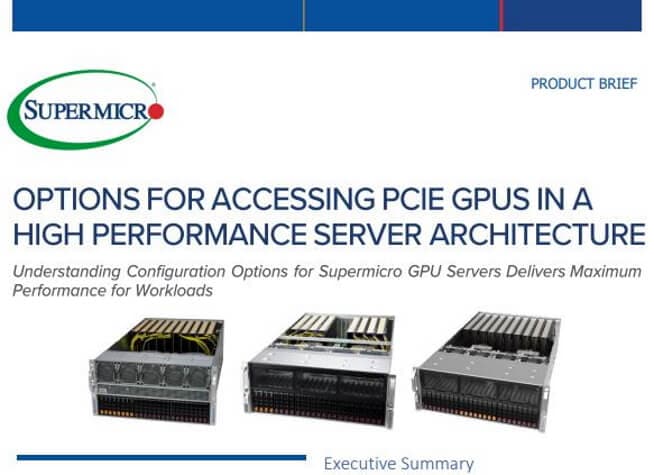 Thumbnail: Product Brief – Options For Accessing PCIe GPUs in a High Performance Server Architecture 