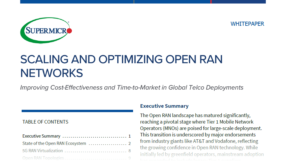 Whitepaper: Scaling and Optimizing Open RAN Networks