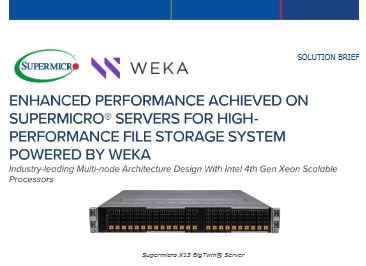 Thumbnail: Solution Brief – Enhanced Performance Achieved On Supermicro® Servers For High-Performance File Storage System Powered By WEKA 