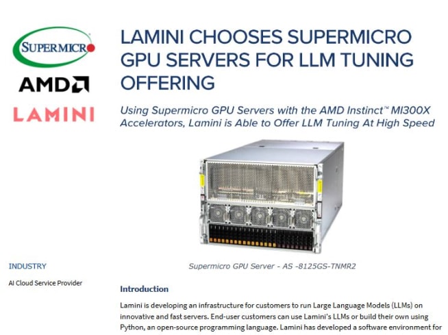 Thumbnail: Success Story – Lamini Chooses Supermicro GPU Servers For LLM Tuning Offering 