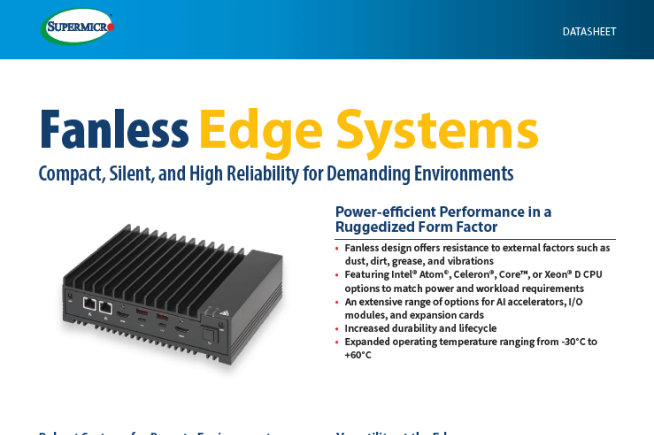 Fanless Edge Systems datasheet