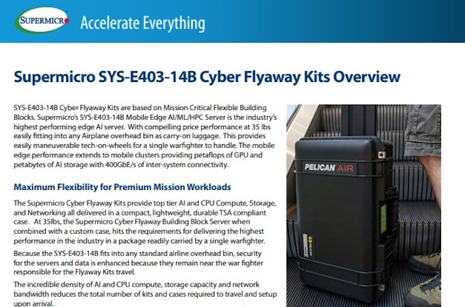 Thumbnail: Datasheet – Supermicro SYS-E403-14B Cyber Flyaway Kits Overview