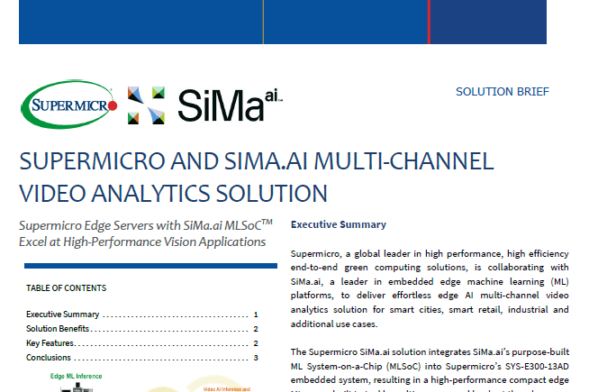 Thumbnail: Solution Brief – Supermicro and SiMa.ai Multi-Channel Video Analytics Solution 