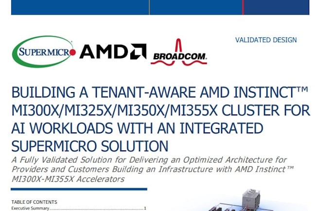 Thumbnail: Validated Design – Building a Tenant-Aware AMD Instinct™ MI300X/MI325X/MI350X/MI355X Cluster for AI Workloads With an Integrated Supermicro Solution