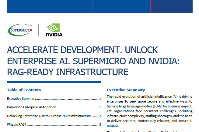 Thumbnail: Supermicro + NVIDIA RAG-Ready Enterprise AI Solution Brief