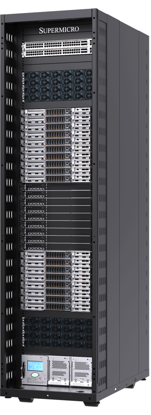 Supermicro 48U Rack für NVIDIA GB300 NVL72 SuperCluster