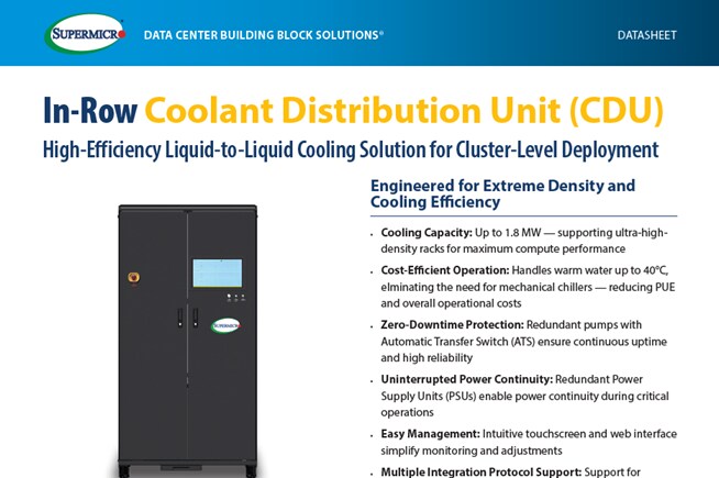 Thumbnail – Datasheet: In-Row Coolant Distribution Unit (CDU)