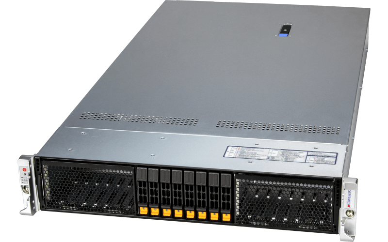 Supermicro H14 2U Hyper 系統 AS -2126HS-TN，斜視圖