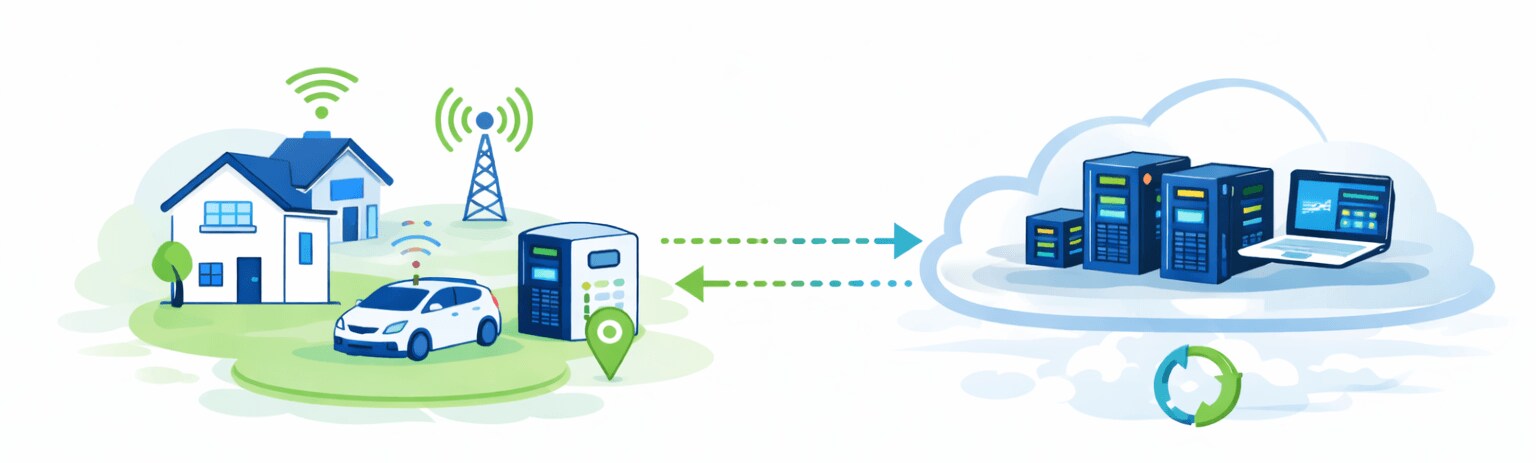 a visual diagram showing what edge-to-cloud is