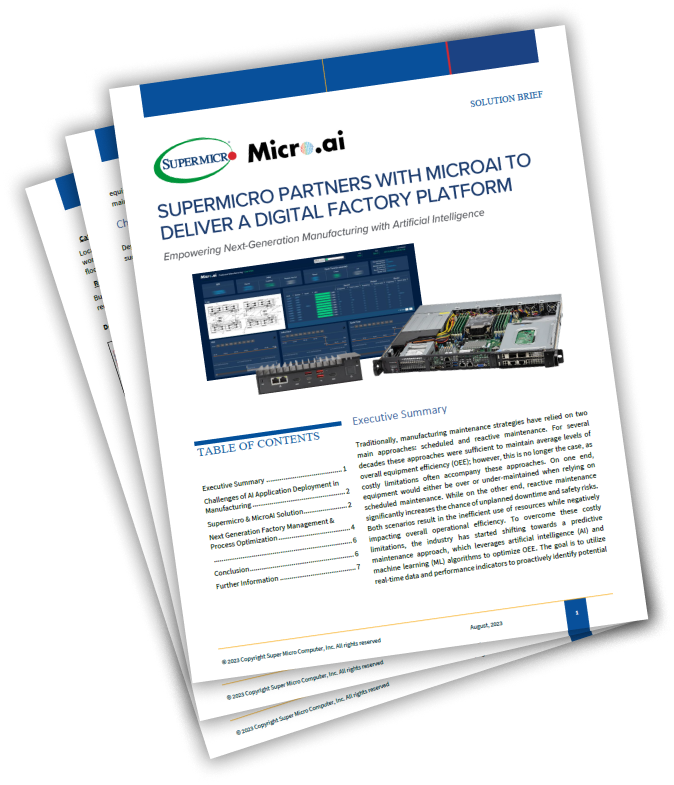 Supermicro Partners with MicroAI to Deliver a Digital Factory Platform