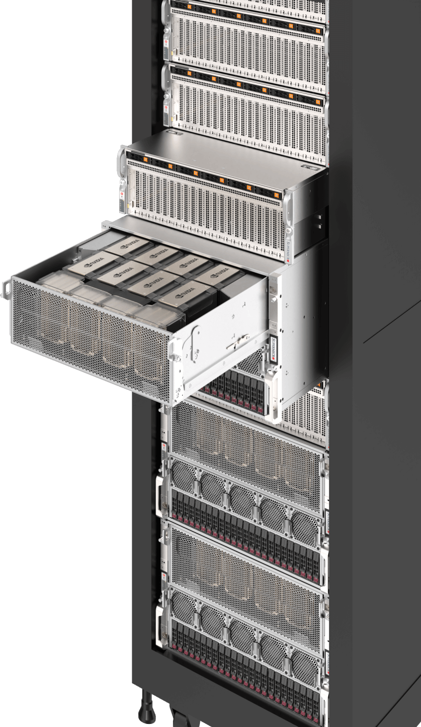Supermicro server rack setup for AI