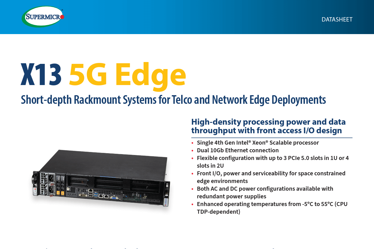 Thumbnail: Datasheet – X13 5G/Edge Systems Datasheet