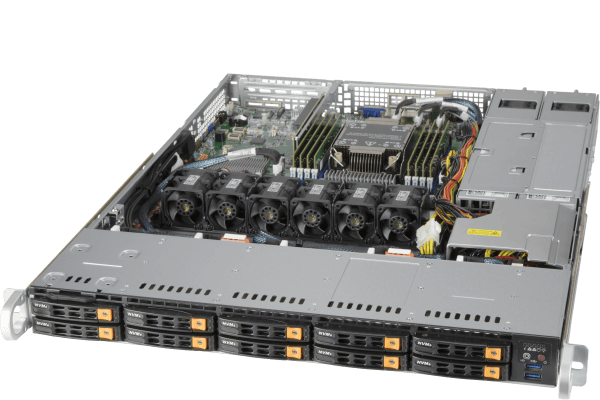 Supermicro 1U シングルプロセッサ 10-NVMe ストレージサーバ SSG-110P-NTR10