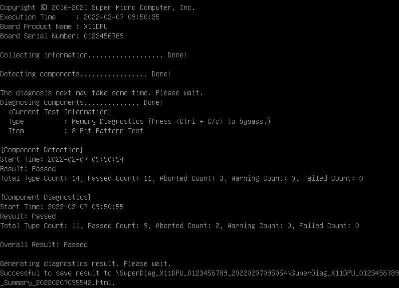 Super Diagnostics Offline CLI Screenshot