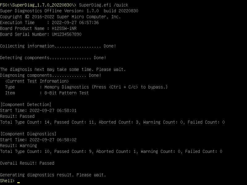 Super Diagnostics Offline CLI Screenshot